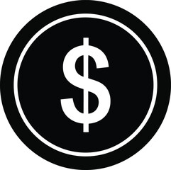 dollar sign icon silhouette