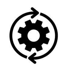 settings refresh icon vector on white background