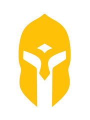 golden knight helmet vector on white background