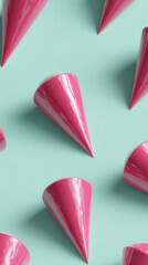 Pink cone glossy pattern seamless minimal