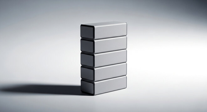 Stacked Metal Blocks Representing Power and Status