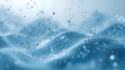 Molecular Water Surface Background with Clean Blue Texture