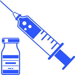 Plastic Medical Syringe and Vial Icon