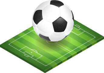 Isometric Soccer Field and Ball