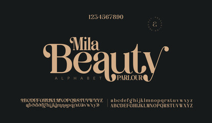 Abstract Fashion font alphabet. Minimal modern urban fonts for logo, brand etc. Typography typeface uppercase lowercase and number. vector illustration.