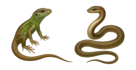 Illustration of the evolutionary shift from lizard to snake.