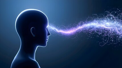 Obraz premium Abstract Visualization of Neural Energy and Thought Flow