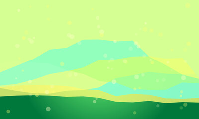 Abstract landscape with rolling hills and bokeh effect