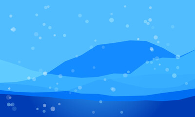 Abstract blue ocean waves with bubbles background