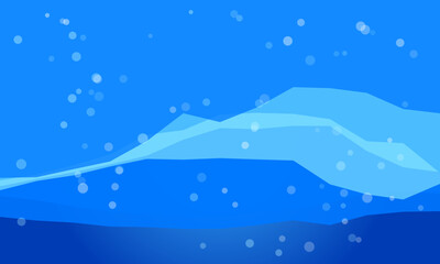 Naklejka premium Abstract blue underwater scene with flowing layers and bubbles