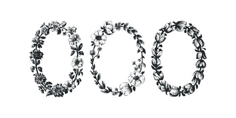 Ornate Floral Wreath Frames for Decorative Use