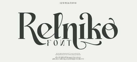 Abstract Fashion font alphabet. Minimal modern urban fonts for logo, brand etc. Typography typeface uppercase lowercase and number. vector illustration.