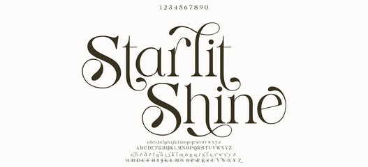 Luxury alphabet letters font. Typography elegant wedding classic lettering serif fonts decorative vintage retro concept.