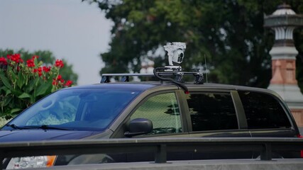 Capitol security van with camera setup parked outside in Washington DC - Powered by Adobe