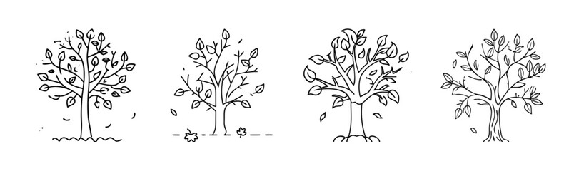 Obraz premium Autumn tree illustration vector graphic