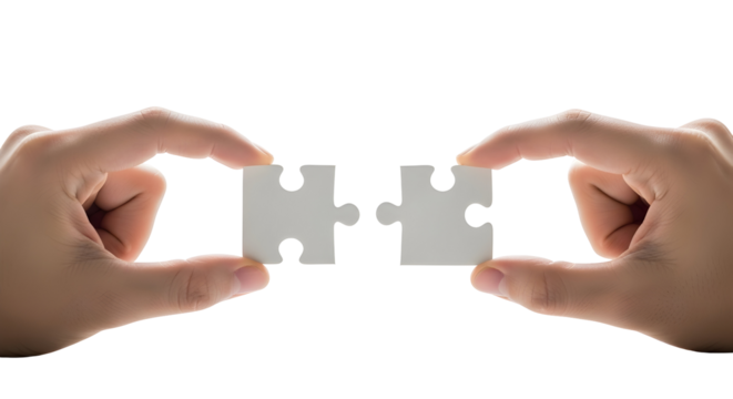 Connecting puzzle pieces A visual metaphor for crucial connection, teamwork, and collaboration, signifying successful integration and strategic solutions for partnerships