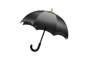 Black umbrella isolated on transparent background
