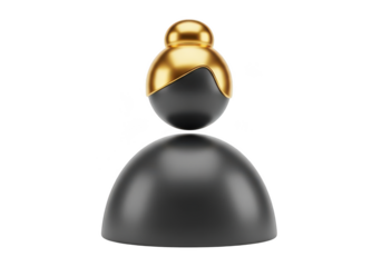 Abstract 3d icon of a persons head isolated on transparent background