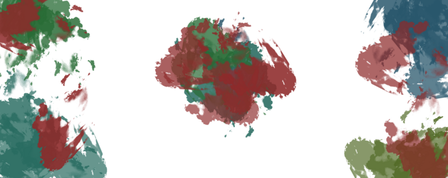 Abstract geometric blurry shapes collage vivid colorful dynamic design isolated on transparent background