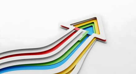 Colorful paper clips on an abstract rainbow background