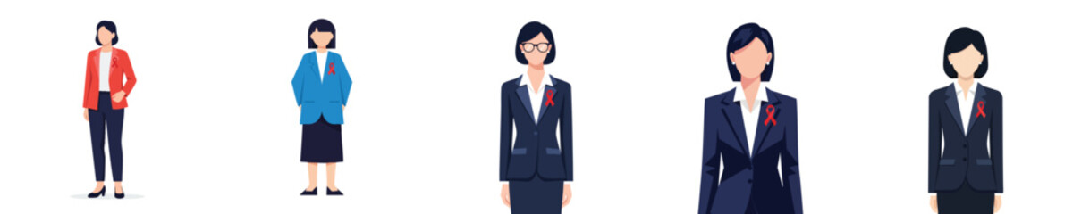 Global AIDS Awareness Women Illustration in Flat Vector Design