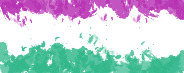 Abstract digital art with purple teal and glitch effects energetic modern design element isolated on transparent background