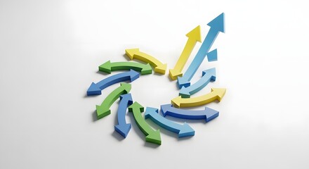 Abstract 3D Business Growth Arrows Illustration