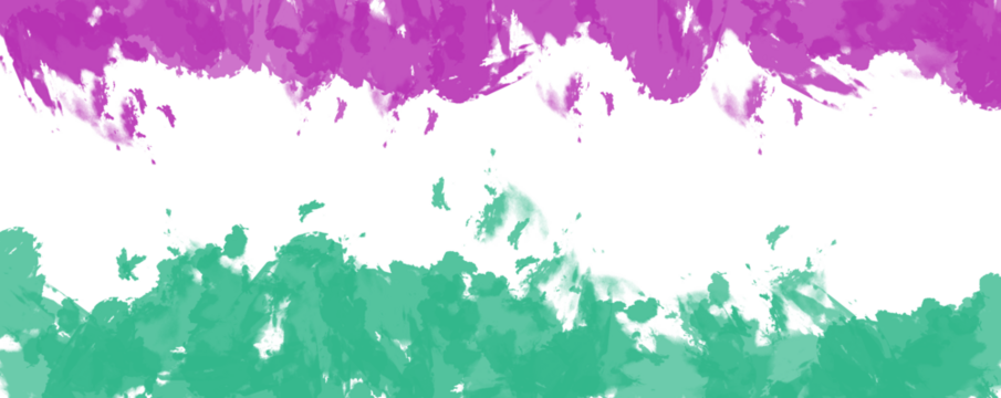 Abstract digital art with purple teal and glitch effects energetic modern design element isolated on transparent background