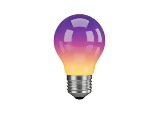 3d light bulb with gradient isolated on transparent background