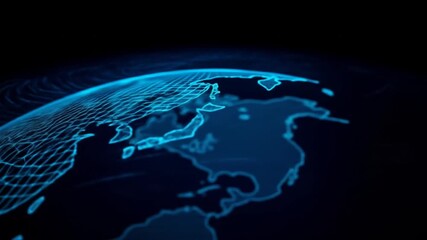 Abstract digital network globe visualization for global connectivity - Powered by Adobe