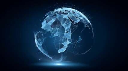 Abstract digital globe networked world technology data visualization - Powered by Adobe