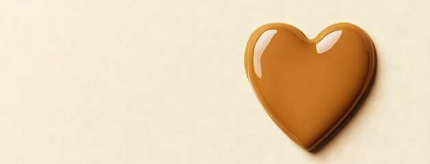 Artistic heart-shaped foundation swatch on a creamy backdrop showcasing beauty and creativity in cosmetic application