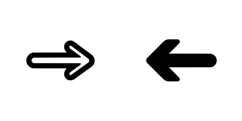 A black arrow icon set against a white background, rendered in a flat style, suitable for incorporation into website design, logos, apps, and user interfaces, serving as a directional indicator