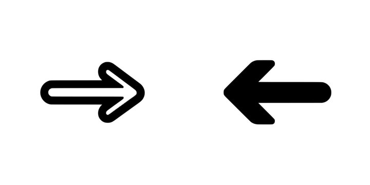 A black arrow icon set against a white background, rendered in a flat style, suitable for incorporation into website design, logos, apps, and user interfaces, serving as a directional indicator