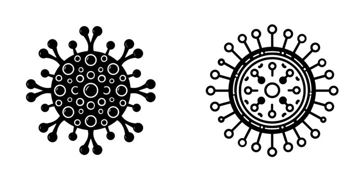 A modern stock symbol for covid-19 is the corona virus icon in line style