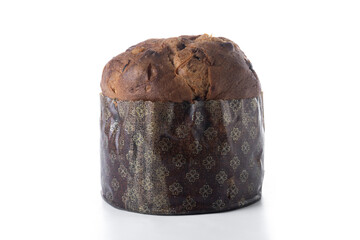 Traditional Italian Panettone isolated on white background