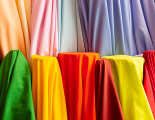 various colourful fabrics for sale
