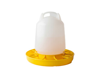 Yellow Poultry Drinker with Handle and Wide Base