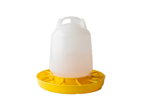 Yellow Poultry Drinker with Handle and Wide Base