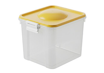 10L Clear Plastic Storage Box with Yellow Lid and Secure Clip