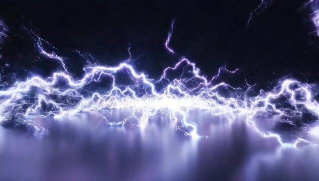 Abstract geometric animation of thunders in slow-motion 
