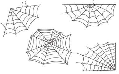 Ethereal spider web with dewdrops mystical spooky transparent overlay for halloween and fantasy designs isolated on transparent background