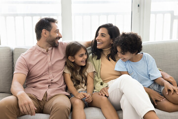 Happy family enjoying time together at home
