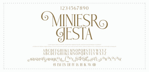 Minimal luxury font alphabet logo. Typography beauty fashion elegant minimalist serif italic fonts decorative wedding vintage retro logos. vector illustration