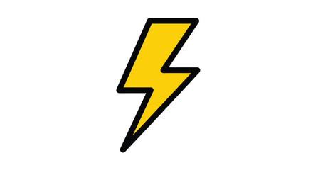 Dynamic yellow lightning bolt symbol representing energy, power, and sudden inspiration for modern design projects