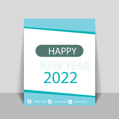 Happy new year card with festive decorations and typography. Perfect for holiday marketing materials and seasonal greetings.