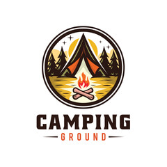 Camping ground logo vector isolated. Best for camping park and resort logo
