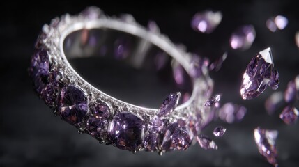 Elegant jewelry crown with sparkling gemstones and dramatic dark background