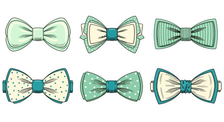 Bow Tie Illustrations Set Colorful, Stylish, and Decorative Vector Graphics for Design Projects