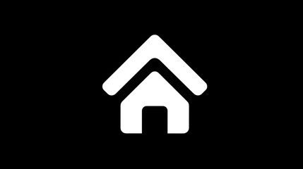 Simple White Home Icon Representing Modern Minimalistic House Structure Design